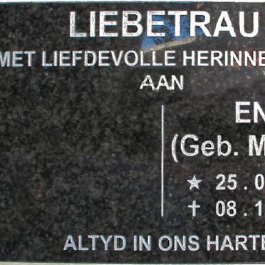 LIEBETRAU Ena nee MALAN 1933-2010