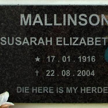 MALLINSON Susarah Elizabeth 1916-2004