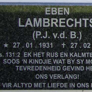 LAMBRECHTS P.J. vd B. 1931-2010