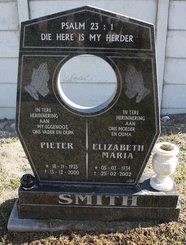 SMITH Pieter 1935-2000 &amp; Elizabeth Maria 1934-2002