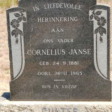 GUNTER Cornelius Janse 1881-1965