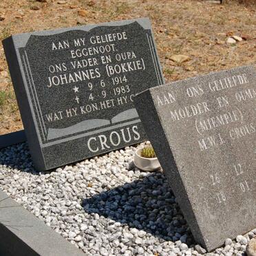 CROUS Johannes 1914-1983 &amp; M.W.J. 1914-1996