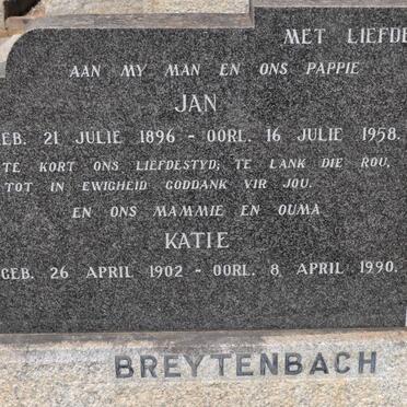 BREYTENBACH Jan 1896-1958 &amp; Katie 1902-1990