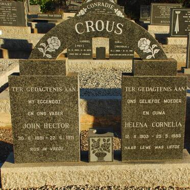 CROUS John Hector 1891-1971 &amp; Helena Cornelia 1903-1985