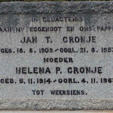 CRONJE Jan T. 1909-1953 &amp; Helena P. 1914-1963