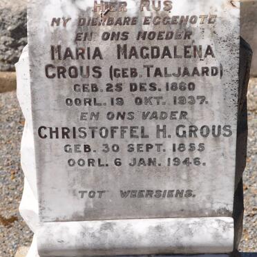CROUS Christoffel H. 1855-1946 &amp; Maria Magdalena TALJAARD 1860-1937