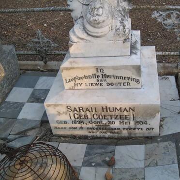 HUMAN Sarah nee COETZEE 1894-1934