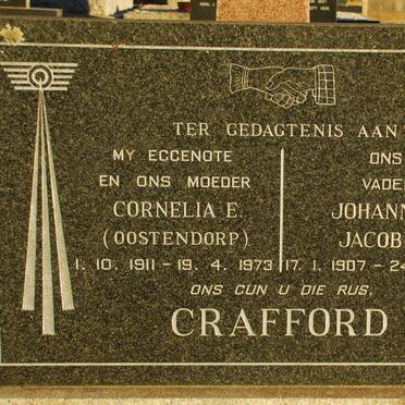 CRAFFORD Johannes Jacobus 1907-1983 &amp; Cornelia E. OOSTENDORP 1911-1973
