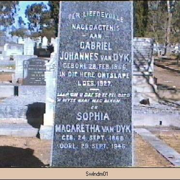 DYK Gabriel Johannes, van 1866-1927 &amp; Sophia Margaretha 1868-1946