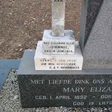 ? Mary Elizabeth 1892-1970 :: HENDRIKSZ Johnnie 1918-1920