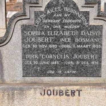 JOUBERT Dirk Cornelis 1885-1972 &amp; Sophia Elizabeth BOSMAN 1890-1953