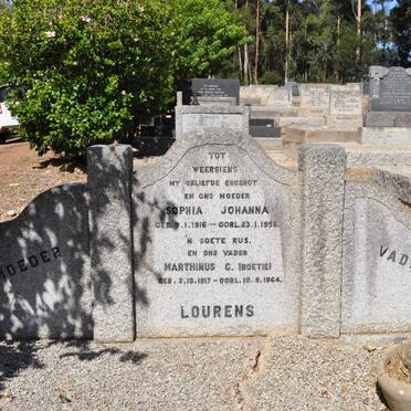 LOURENS Marthinus G. 1917-1964 &amp; Sophia Johanna 1916-1956