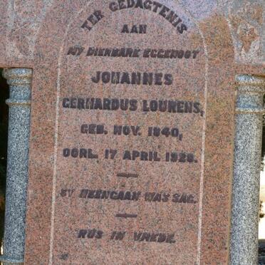 LOURENS Johannes Gerhardus 1840-1928