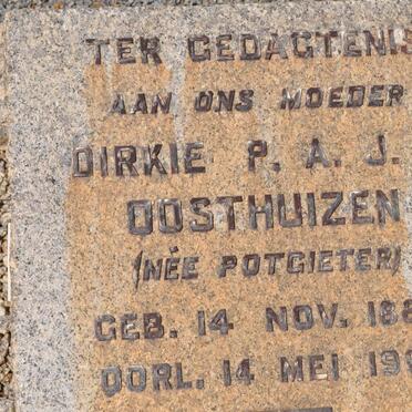 OOSTHUIZEN Dirkie P.A.J.D. nee POTGIETER 1884-1960