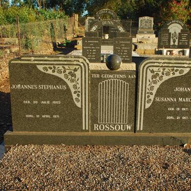 ROSSOUW Johannes Stephanus 1903-1971 &amp; Johanna Susanna Margaretha 1913-1971