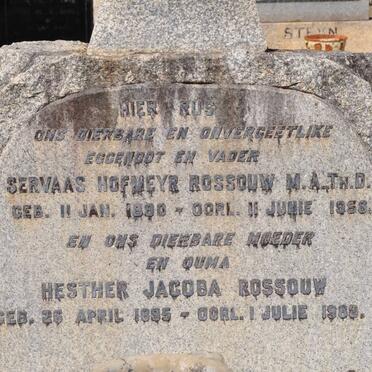 ROSSOUW Servaas Hofmeyr 1890-1956 &amp; Hesther Jacoba 1895-1983