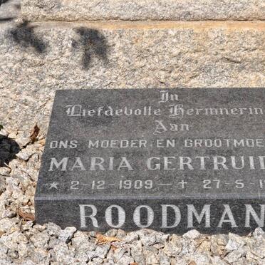 ROODMAN Maria Gertruida 1909-1992