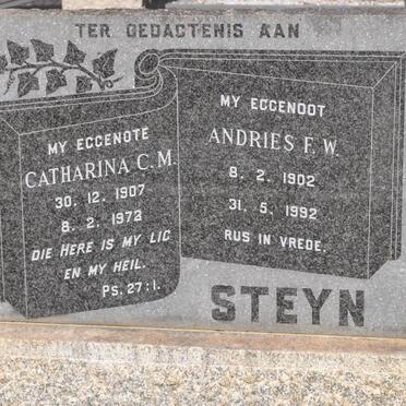 STEYN Andries F.W. 1902-1992 &amp; Catharina C.M. 1907-1972