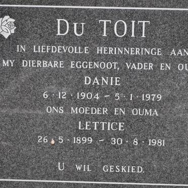 TOIT Danie, du 1904-1979 &amp; Lettice 1899-1981