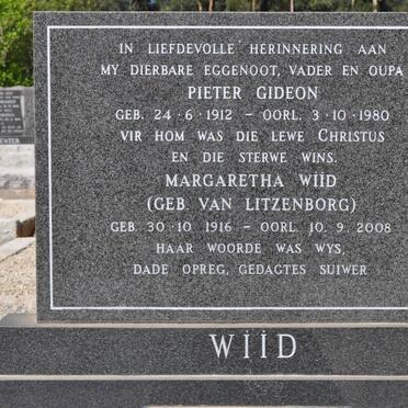 WIID Pieter Gideon 1912-1980 &amp; Margaretha VAN LITZENBORG 1916-2008