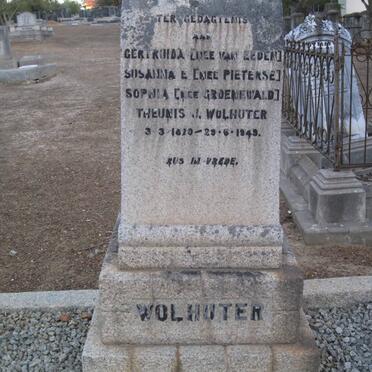 WOLHUTER Theunis J. 1870-1949 &amp; Gertruida nee VAN EEDEN &amp; Susanna E. nee PIETERSE &amp;  Sophia nee GROENEWALD