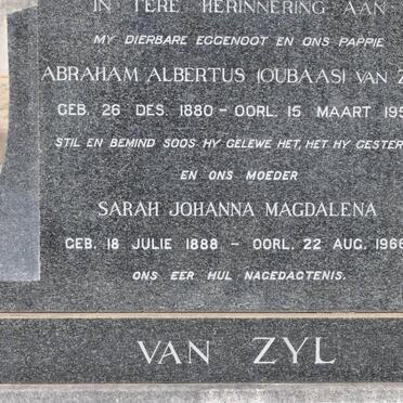 ZYL Abraham Albertus, van 1880-1954 &amp; Sarah Johanna Magdalena 1888-1966