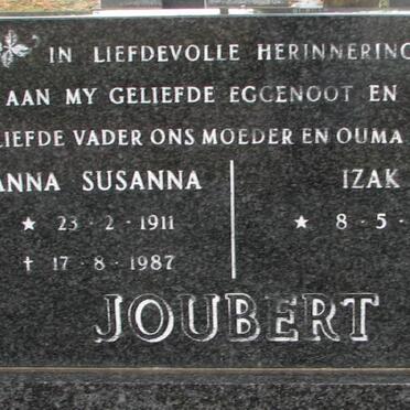 JOUBERT Izak 1911- &amp; Anna Susanna 1911-1987