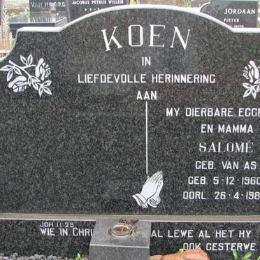 KOEN Salome nee VAN AS 1960-1987
