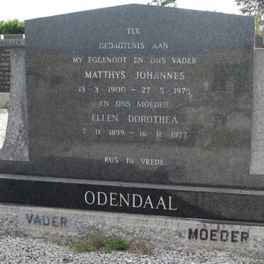 ODENDAAL Matthys Johannes 1900-1975 &amp; Ellen Dorothea 1899-1977