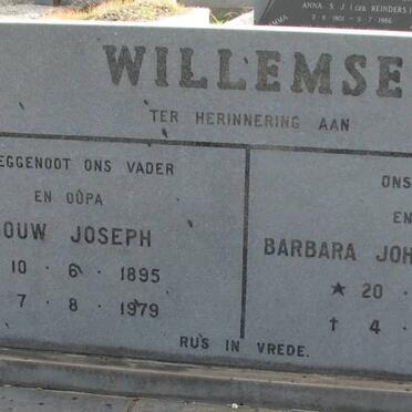 WILLEMSE Douw Joseph 1895-1979 &amp; Barbara Johanna VAN EDEN 1901-1985