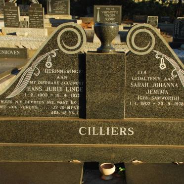CILLIERS Hans Jurie Linde 1903-1972 &amp; Sarah Johanna Jemima SAMWORTH 1902-1978
