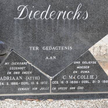 DIEDERICKS Adriaan 1886-1972 &amp; C.M. 1896-1987