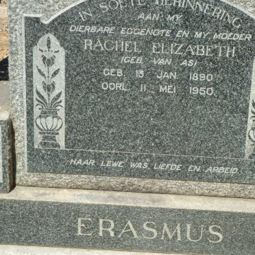ERASMUS Rachel Elizabeth nee VAN AS 1890-1950