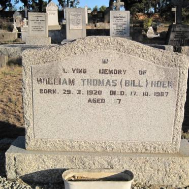 HOEK William Thomas 1920-1987