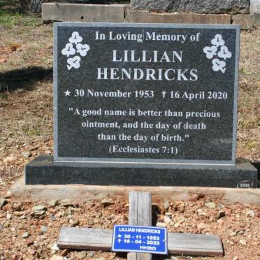 HENDRICKS Lillian 1953-2020