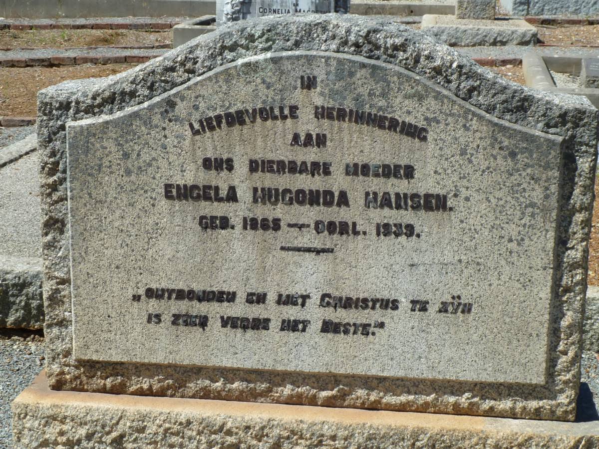 HANSEN Engela Hugonda 1865-1939