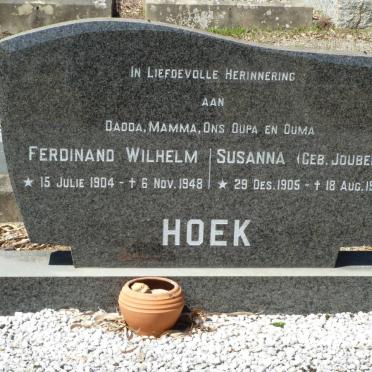 HOEK Ferdinand Wilhelm 1904-1948 &amp; Susanna JOUBERT 1905-1976