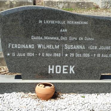 HOEK Ferdinand Wilhelm 1904-1948 &amp; Susanna JOUBERT 1905-1976