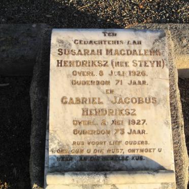 HENDRIKSZ Gabriel Jacobus -1927 &amp; Susarah Magdalena STEYN -1926