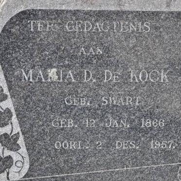 KOCK Maria D., de nee SWART 1866-1957