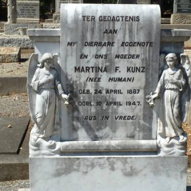 KUNZ Martina F. nee HUMAN 1887-1947