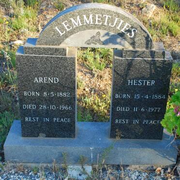 LEMMETJIES Arend 1882-1966 &amp; Hester 1884-1977