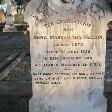 NELSON Anna Margaritha nee LOTZ -1925