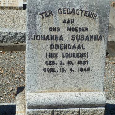ODENDAAL Johanna Susanna nee LOURENS 1867-1949