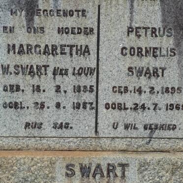 SWART Petrus Cornelis 1895-1965 &amp; Margaretha W. LOUW 1895-1957
