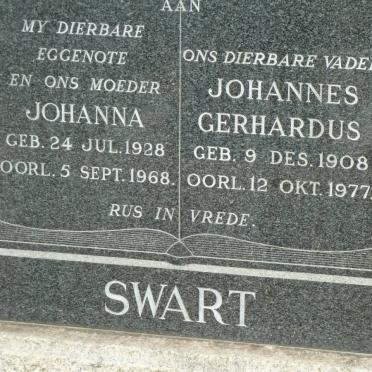 SWART Johannes Gerhardus 1908-1977 &amp; Johanna 1928-1968