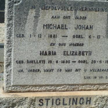STIGLINGH Michael Johan 1881-1945 &amp; Maria Elizabeth MELLET 1893-1971