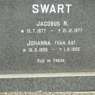 SWART Jacobus N. 1877-1977 &amp; Johanna VAN AS 1899-1952