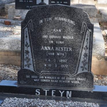 STEYN Anna Hester nee VAN WYK 1892-1972