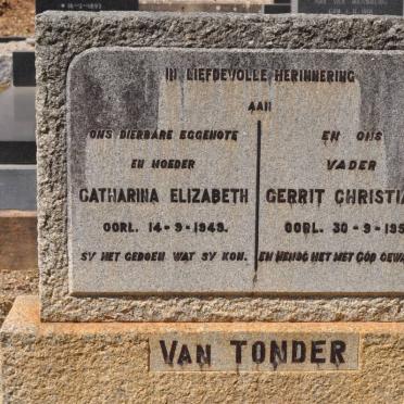 TONDER Gerrit Christiaan, van -1959 &amp; Catharina Elizabeth -1949